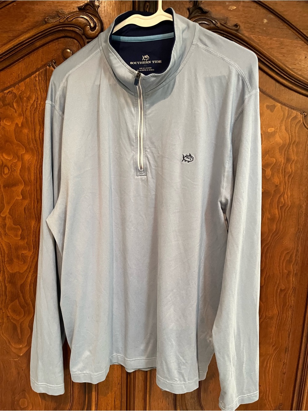 Southern Tide Light Blue Zip-Front Pullover XL